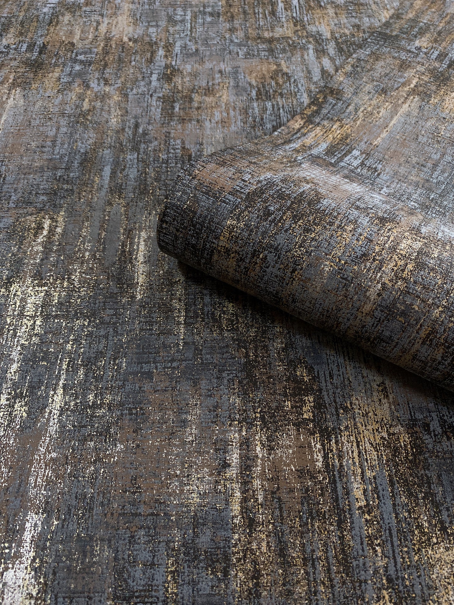 Metallic Gold Charcoal Wallpaper